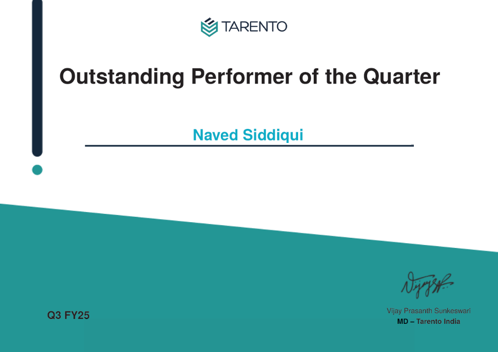 Outstanding Performer of the Quarter - Q3 FY25